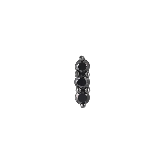 MISHKA PRONG 3 - BLACK DIAMOND + RHODIUM - THREADLESS END piercing-zone.com