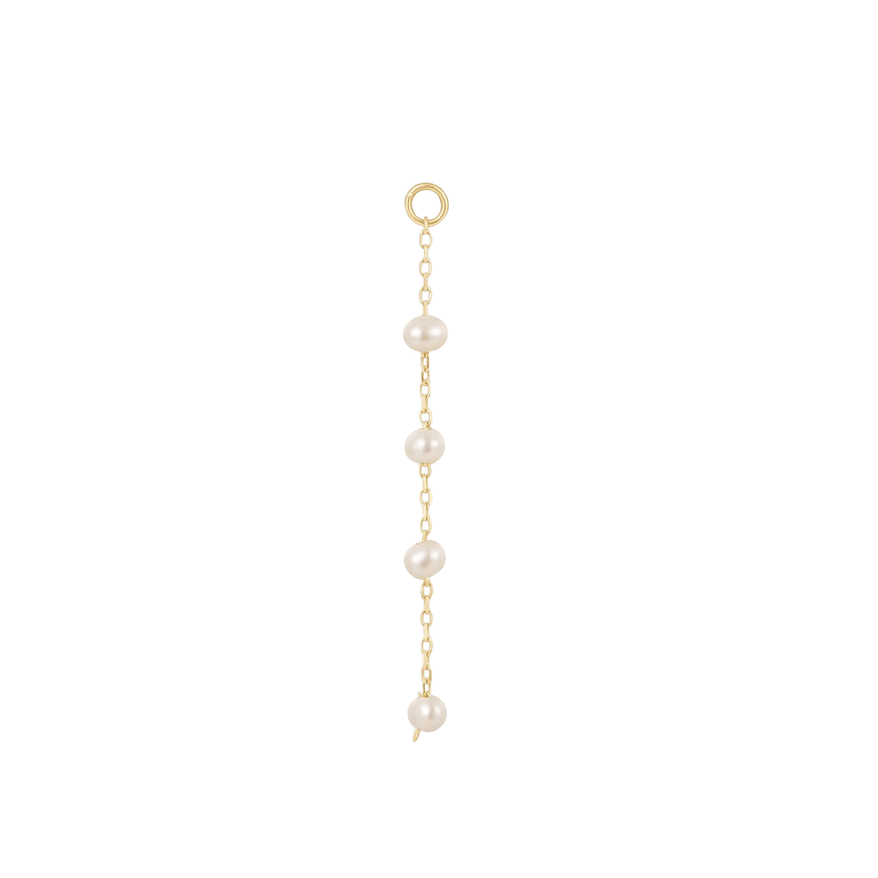 4 BEAD PEARL CHARM - SOLID 14KT GOLD