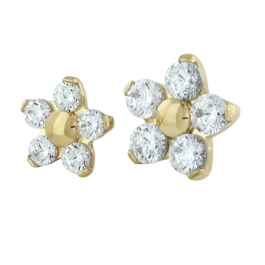 18K Gold Flower Genuine Diamonds - NeoMetal