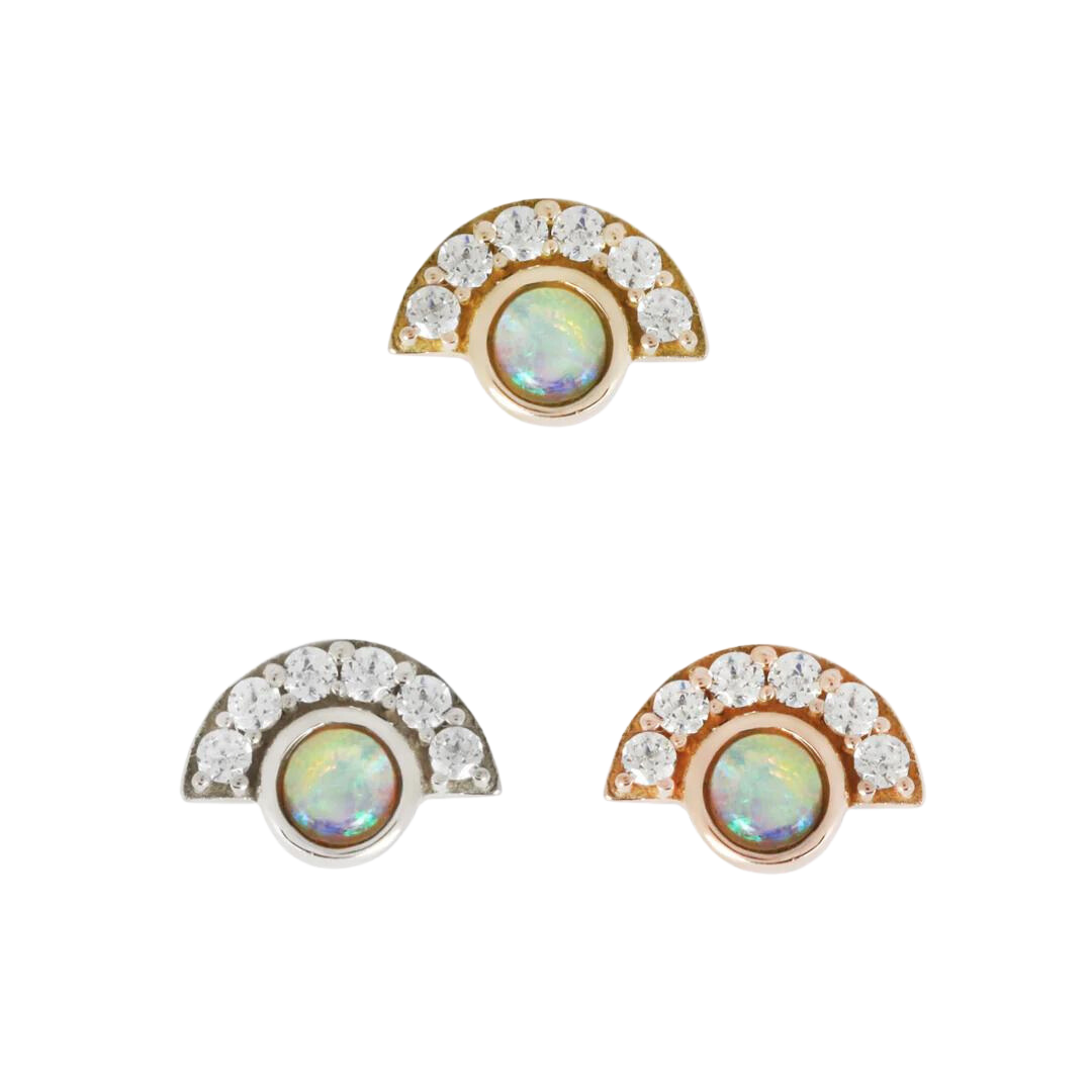 KAHLO OPAL + CZ - THREADLESS END