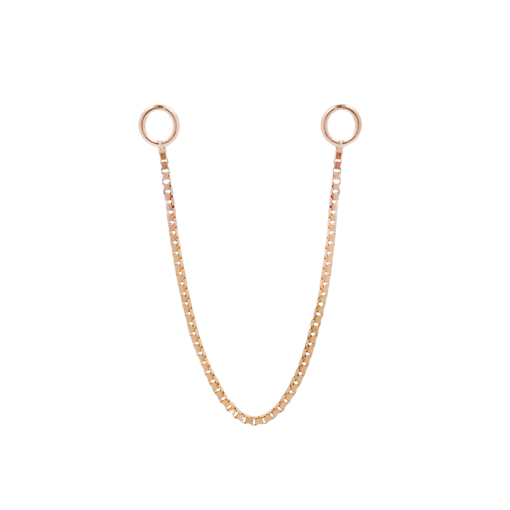 SINGLE BOX CHAIN - SOLID 14KT GOLD piercing-zone.com
