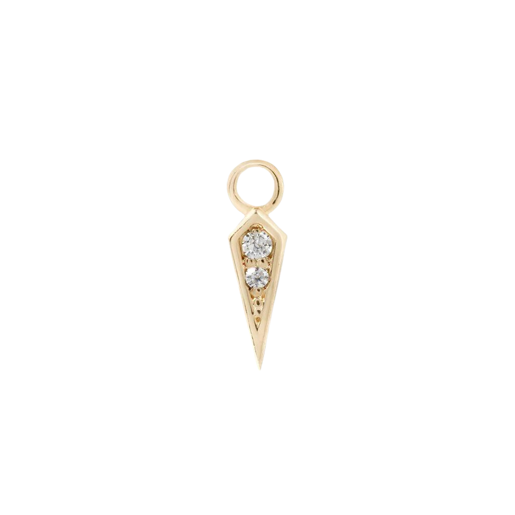 SPIKE CHARM 14KT SOLID GOLD + CZ