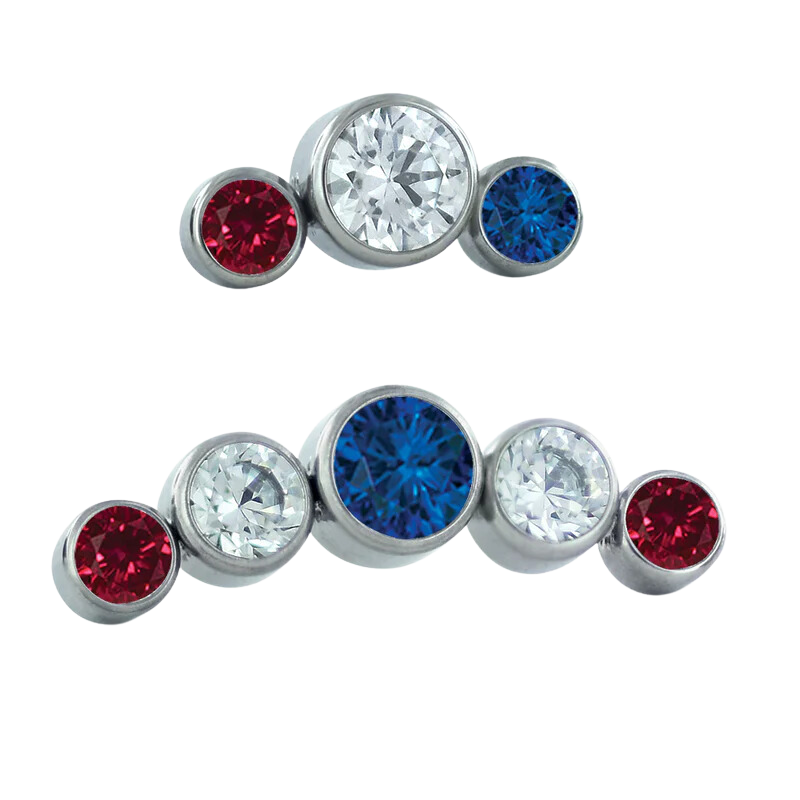 4th of July Bezel Set Cluster - Curved - NeoMetal
