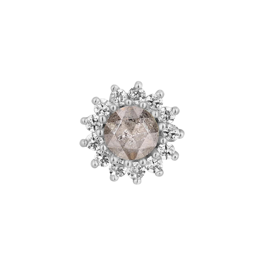 DELPHINE - GREY DIAMOND + WHITE SAPPHIRE - THREADLESS END piercing-zone.com
