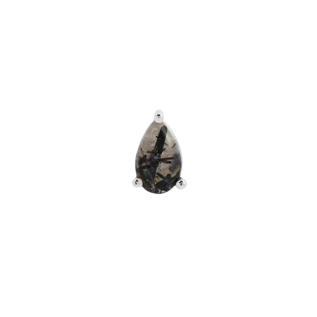 TOURMALATED QUARTZ PEAR - THREADLESS END piercing-zone.com