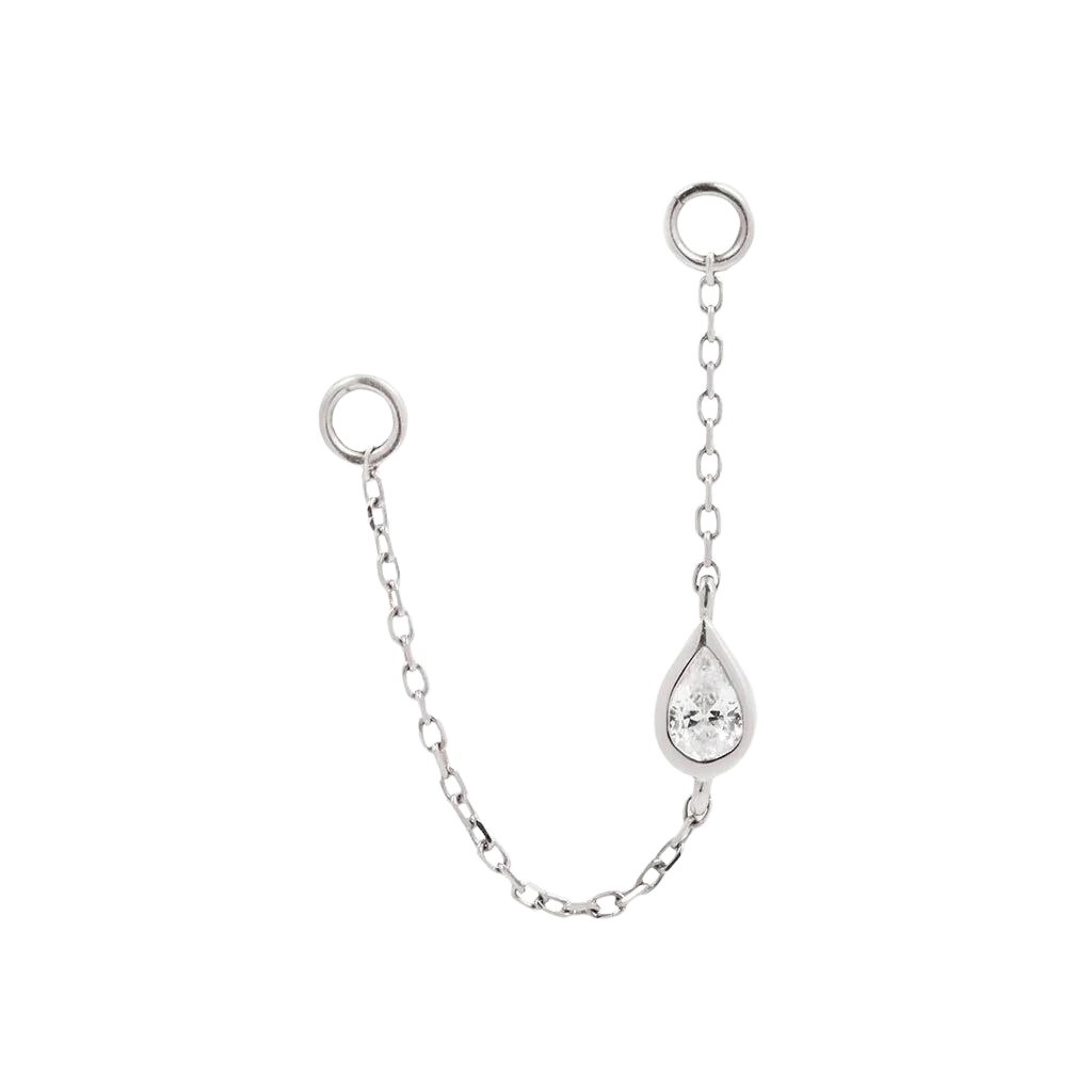 TEARDROP CZ CHAIN - SOLID 14KT GOLD