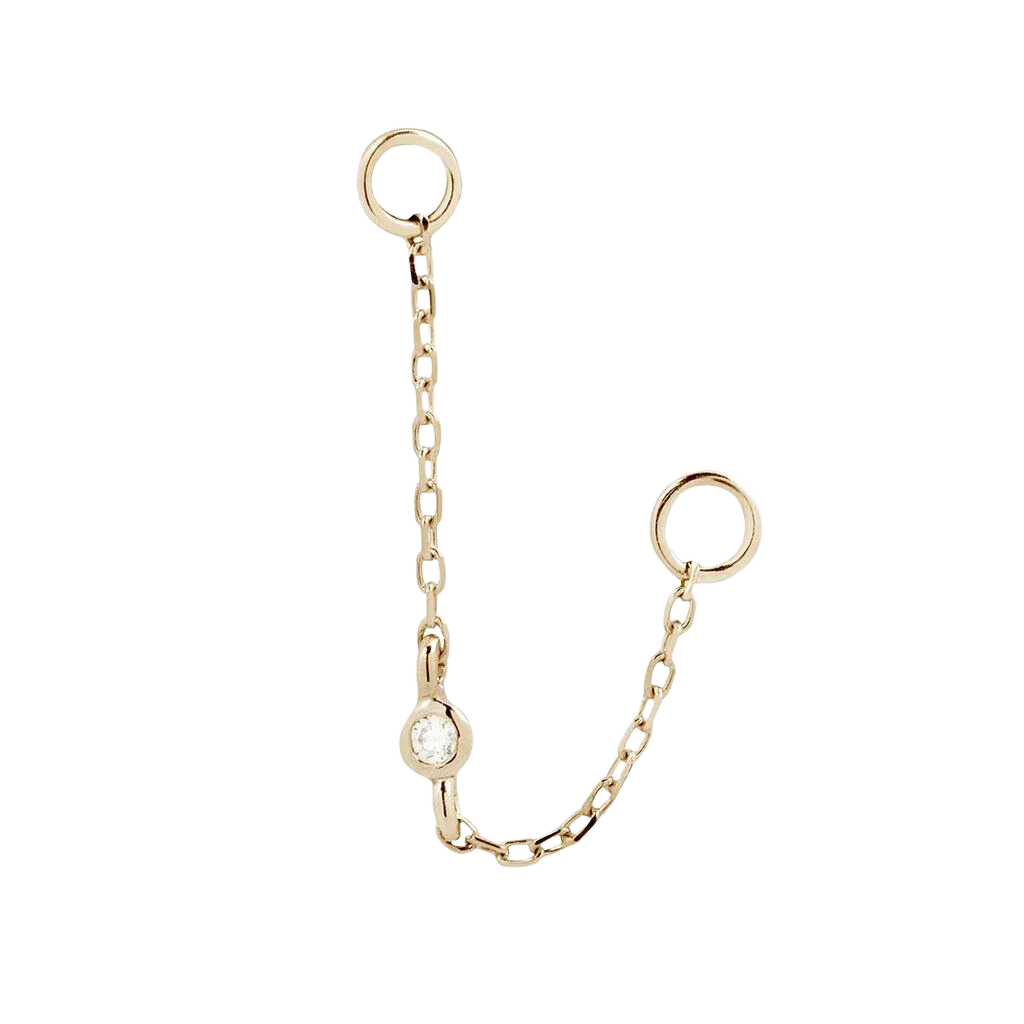 ROUND CENTER CZ CHAIN - SOLID 14KT GOLD
