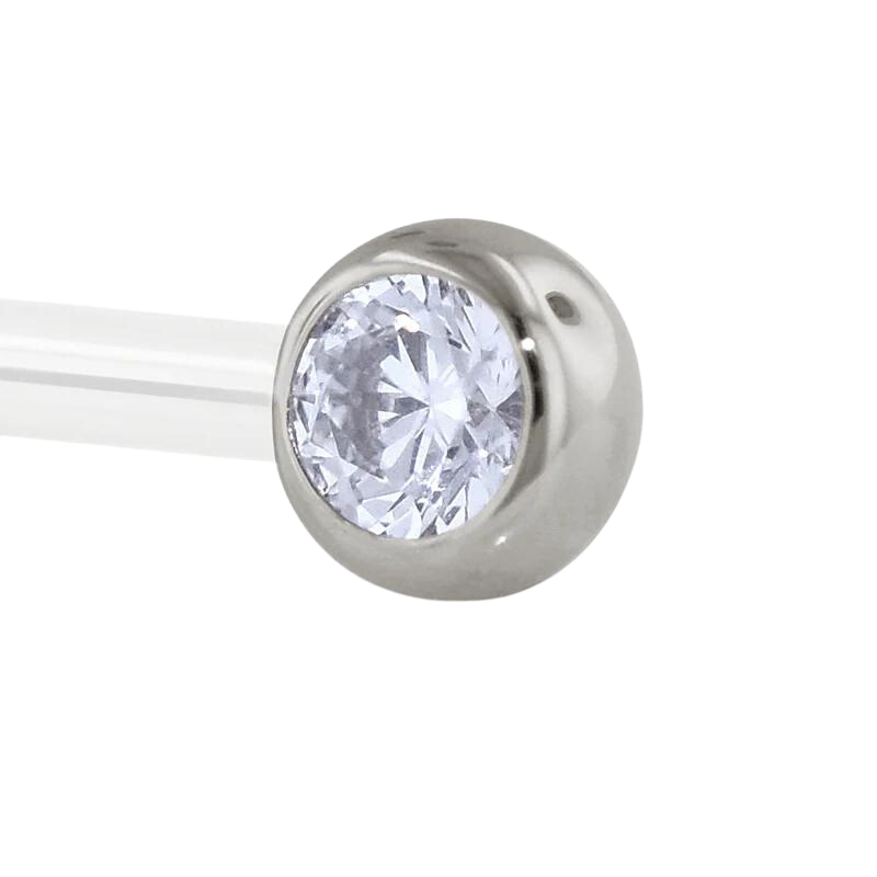 18K 12ga Faceted Side Gem - NeoMetal