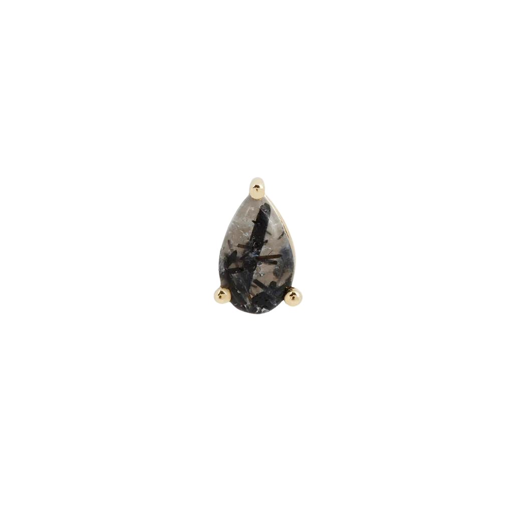 TOURMALATED QUARTZ PEAR - THREADLESS END piercing-zone.com