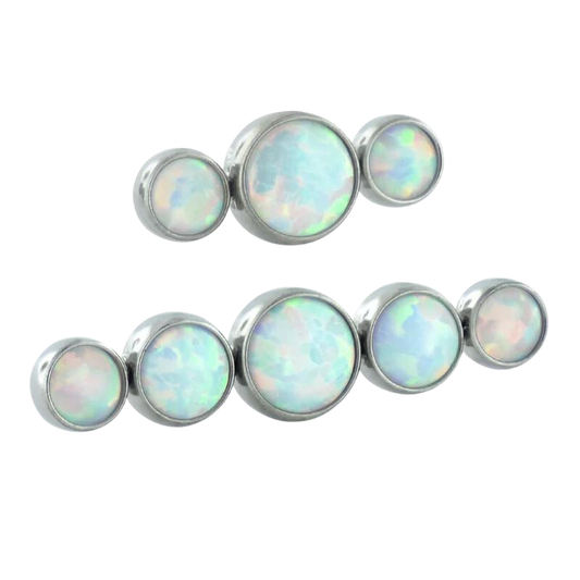Titanium Bezel Set Cabochon Cluster - Linear - NeoMetal