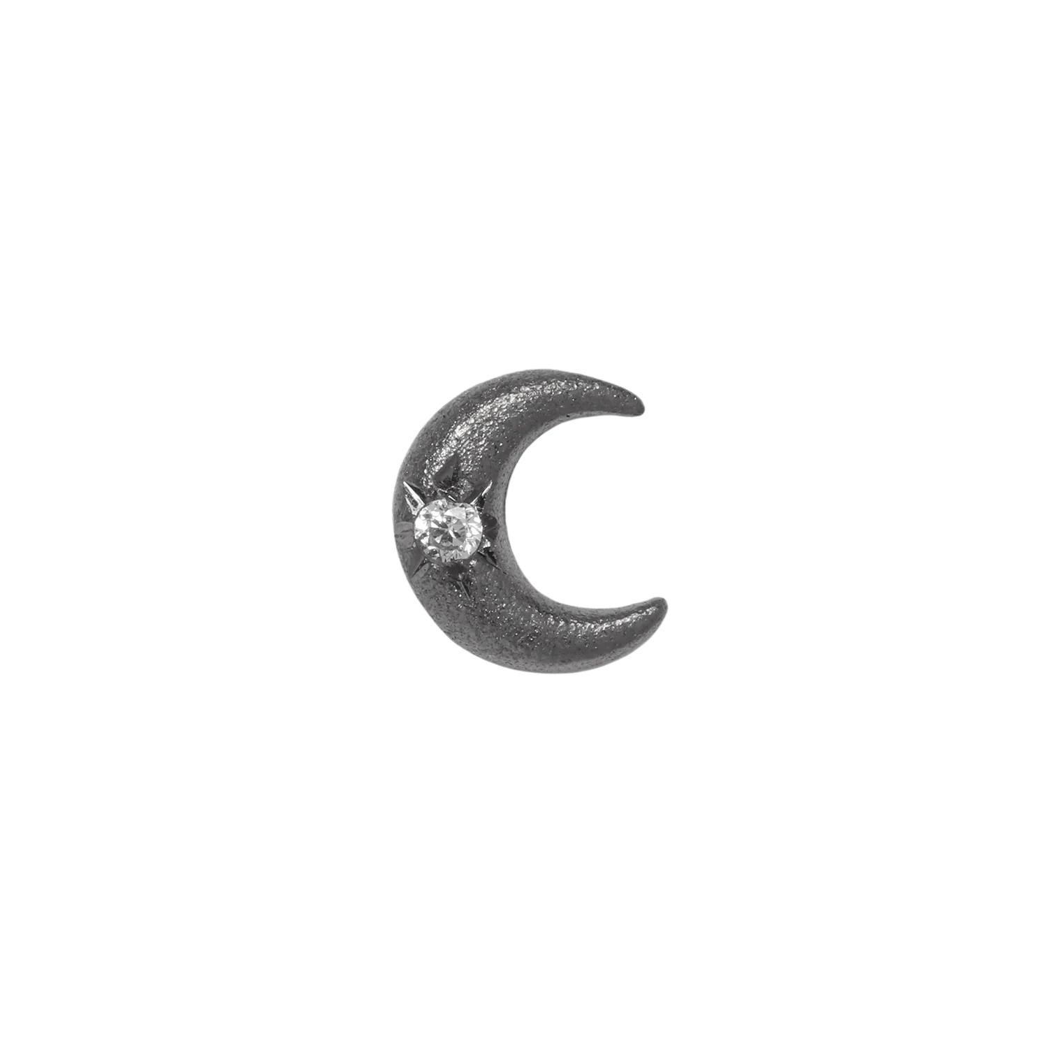 Black Moon - CZ + Rhodium - Threadless End