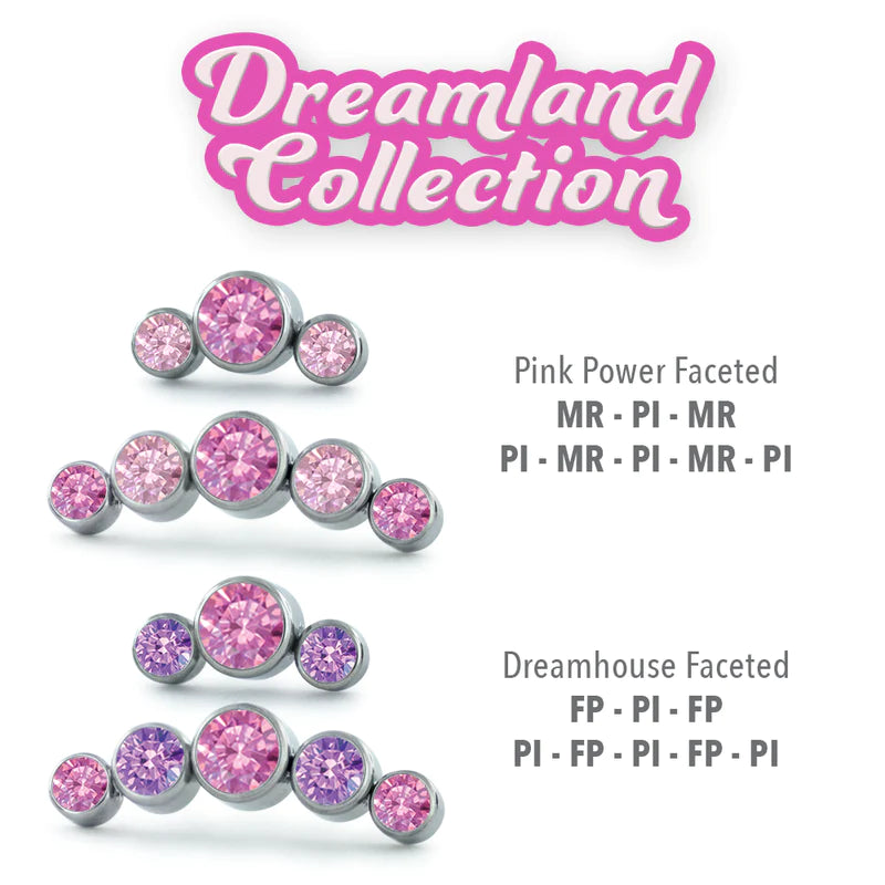 Dreamland Bezel Set Gem Cluster - Curved - NeoMetal piercing-zone.com