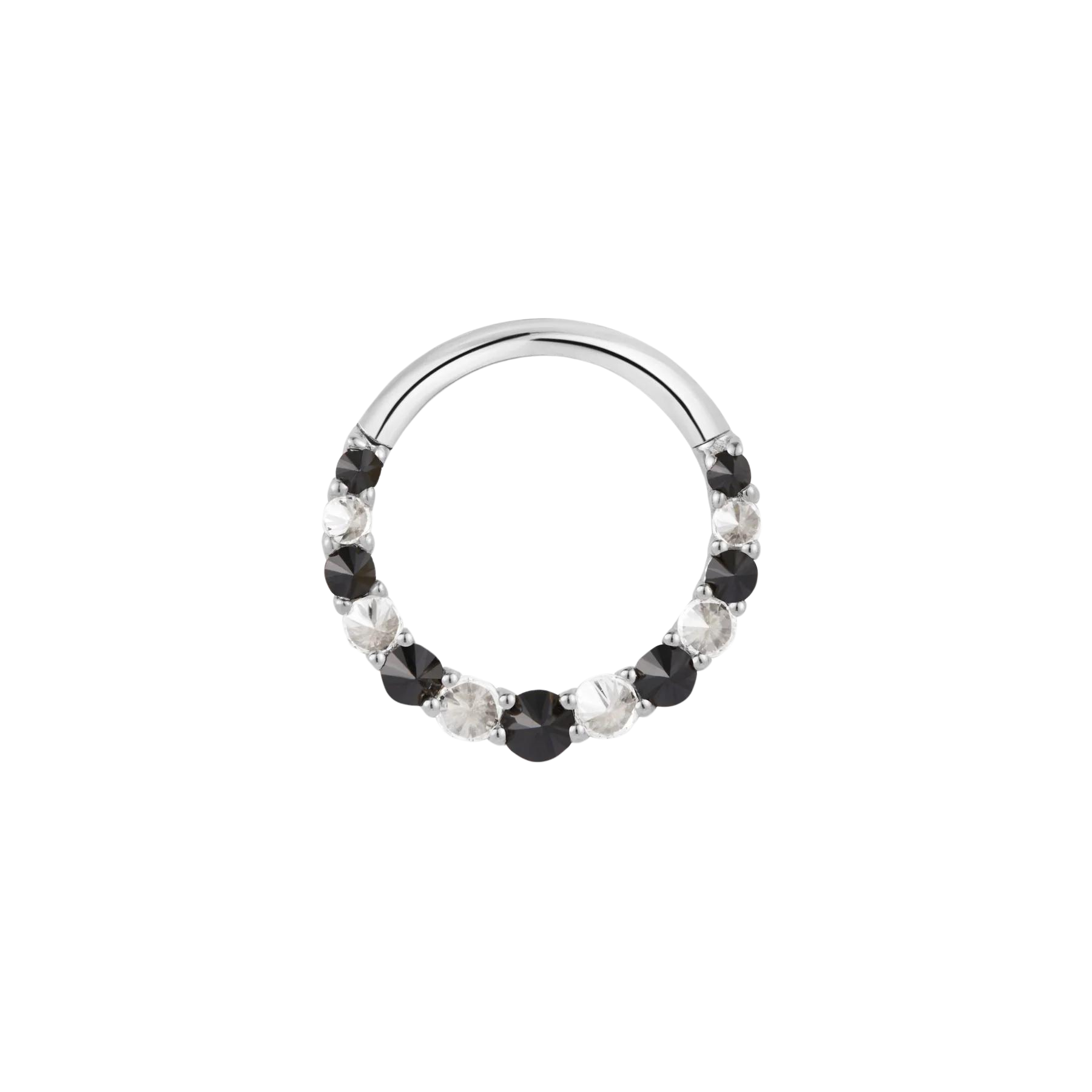 Eclipse - Black Spinel + CZ - 14k Gold Clicker