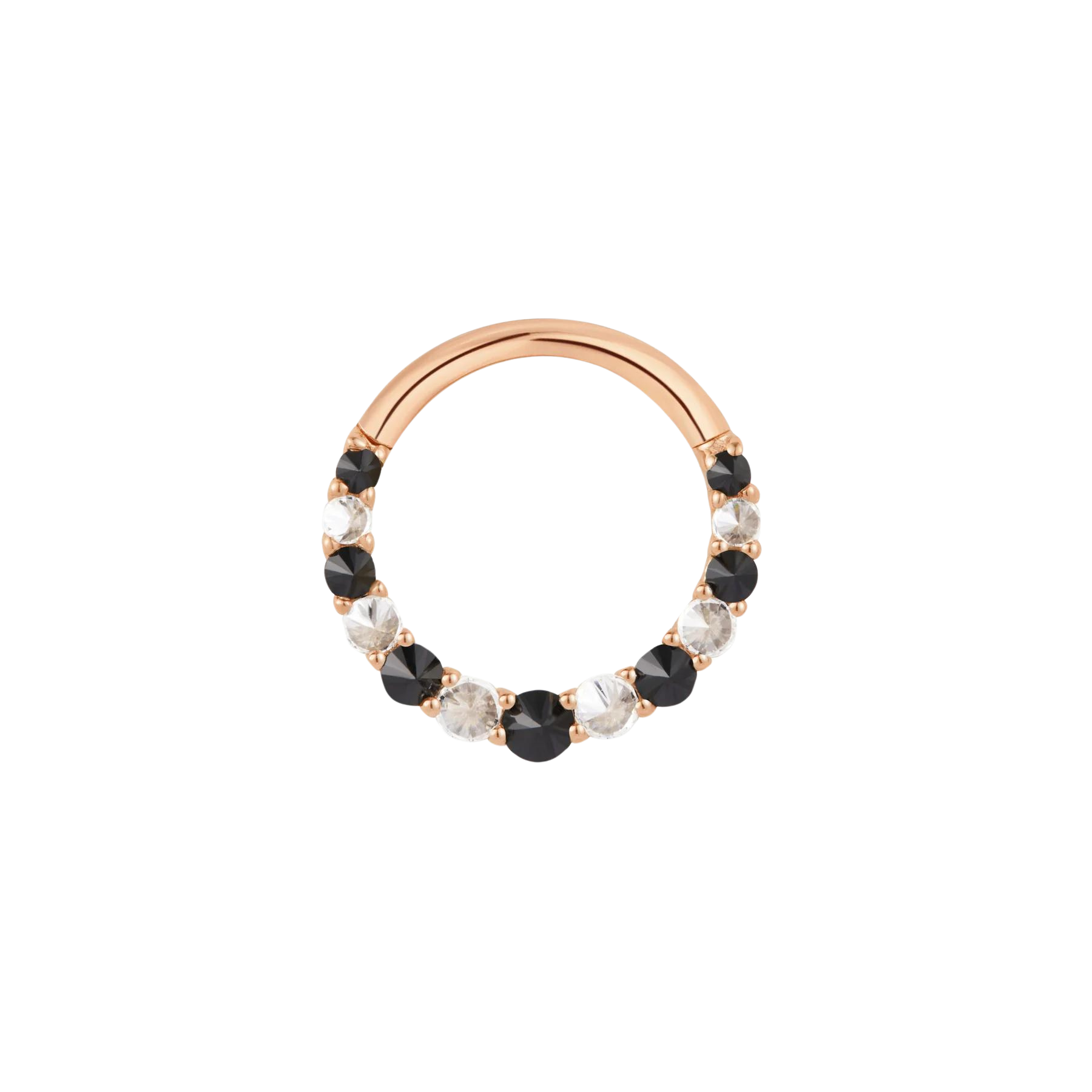 Eclipse - Black Spinel + CZ - 14k Gold Clicker