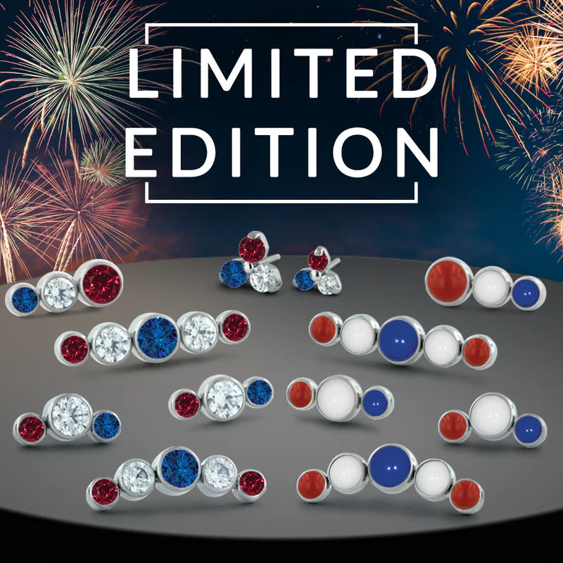 4th of July Bezel Set Cluster - Linear - NeoMetal
