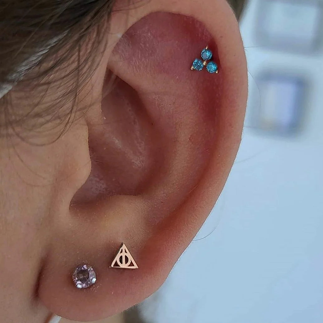 DEATHLY HALLOWS-14K GOLD piercing-zone.com