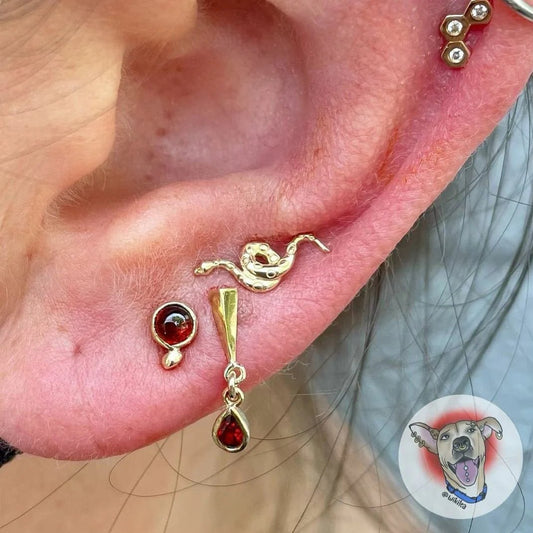 TEXTURED SNAKE-14K GOLD piercing-zone.com