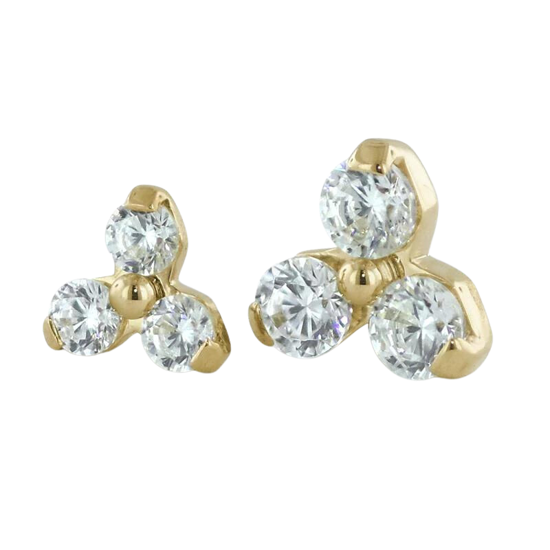 18K Gold Trinity Genuine Diamonds - NeoMetal