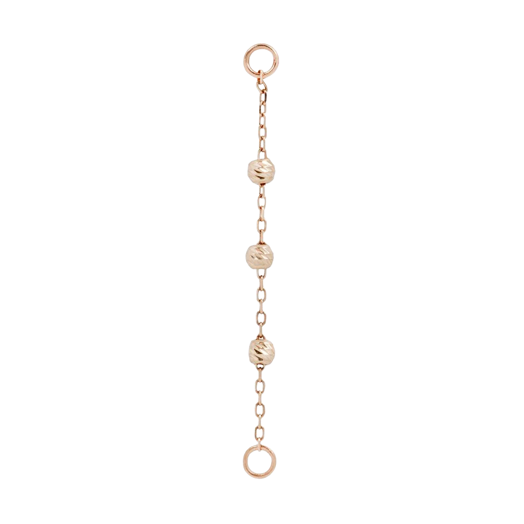 CRESSIDA 3 BEAD CHAIN - SOLID 14KT GOLD piercing-zone.com