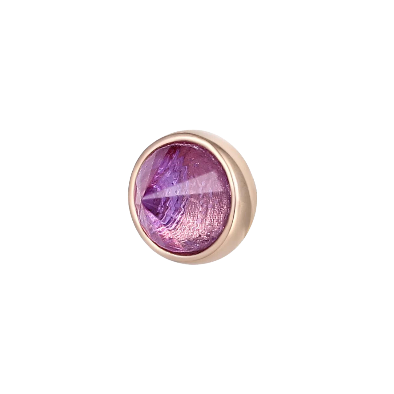 ROUND BEZEL REVERSE SET - AMETHYST - THREADLESS END piercing-zone.com