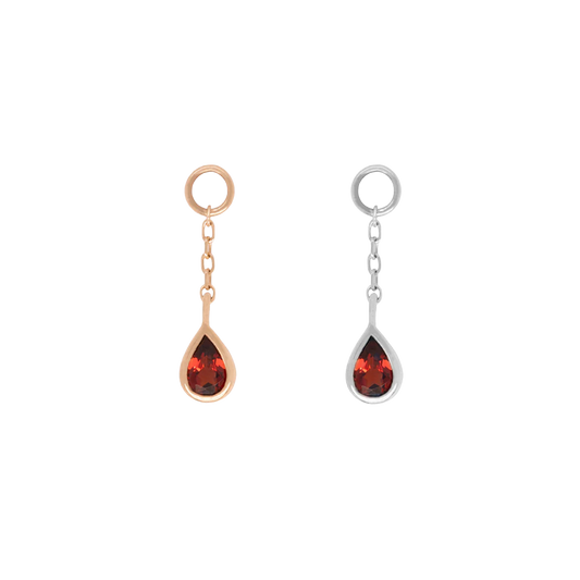 Concorde - Garnet + Chain - Charm