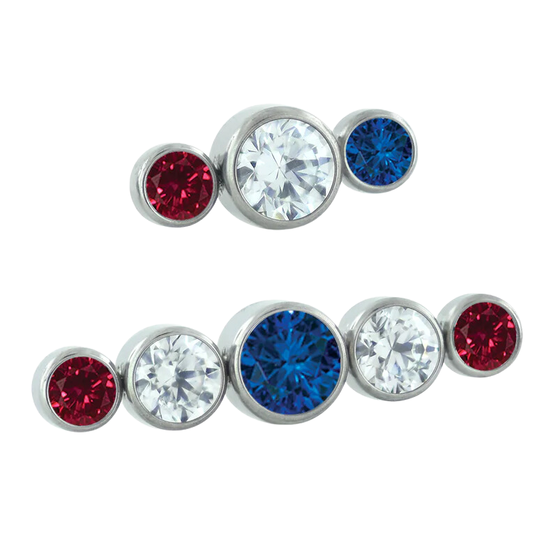 4th of July Bezel Set Cluster - Linear - NeoMetal