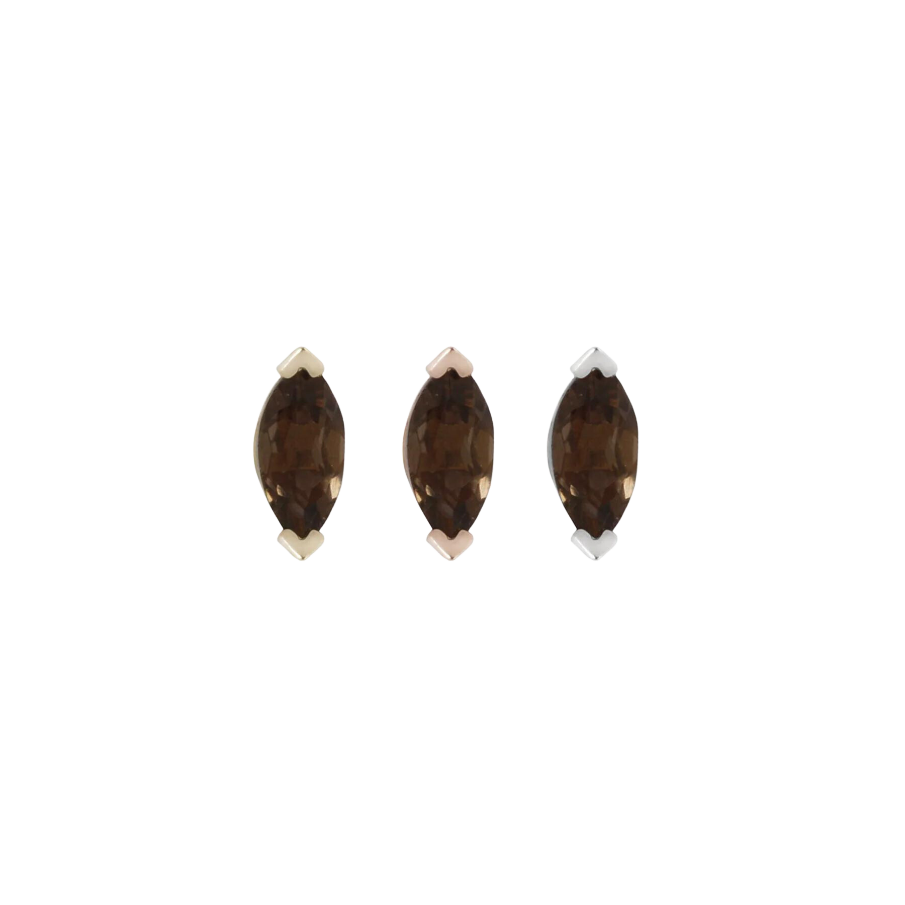 ZURI SMOKEY QUARTZ - THREADLESS END piercing-zone.com