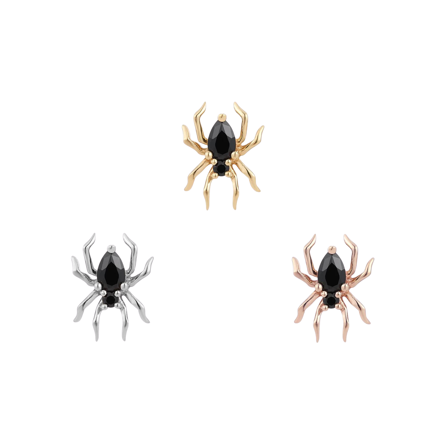 ARACHNE - BLACK SPINEL - THREADLESS END piercing-zone.com