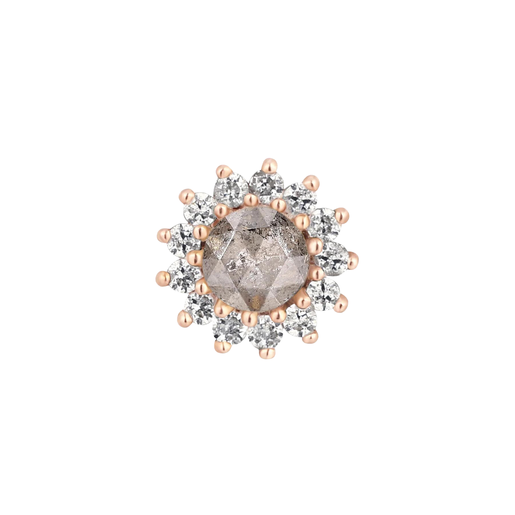 DELPHINE - GREY DIAMOND + WHITE SAPPHIRE - THREADLESS END piercing-zone.com