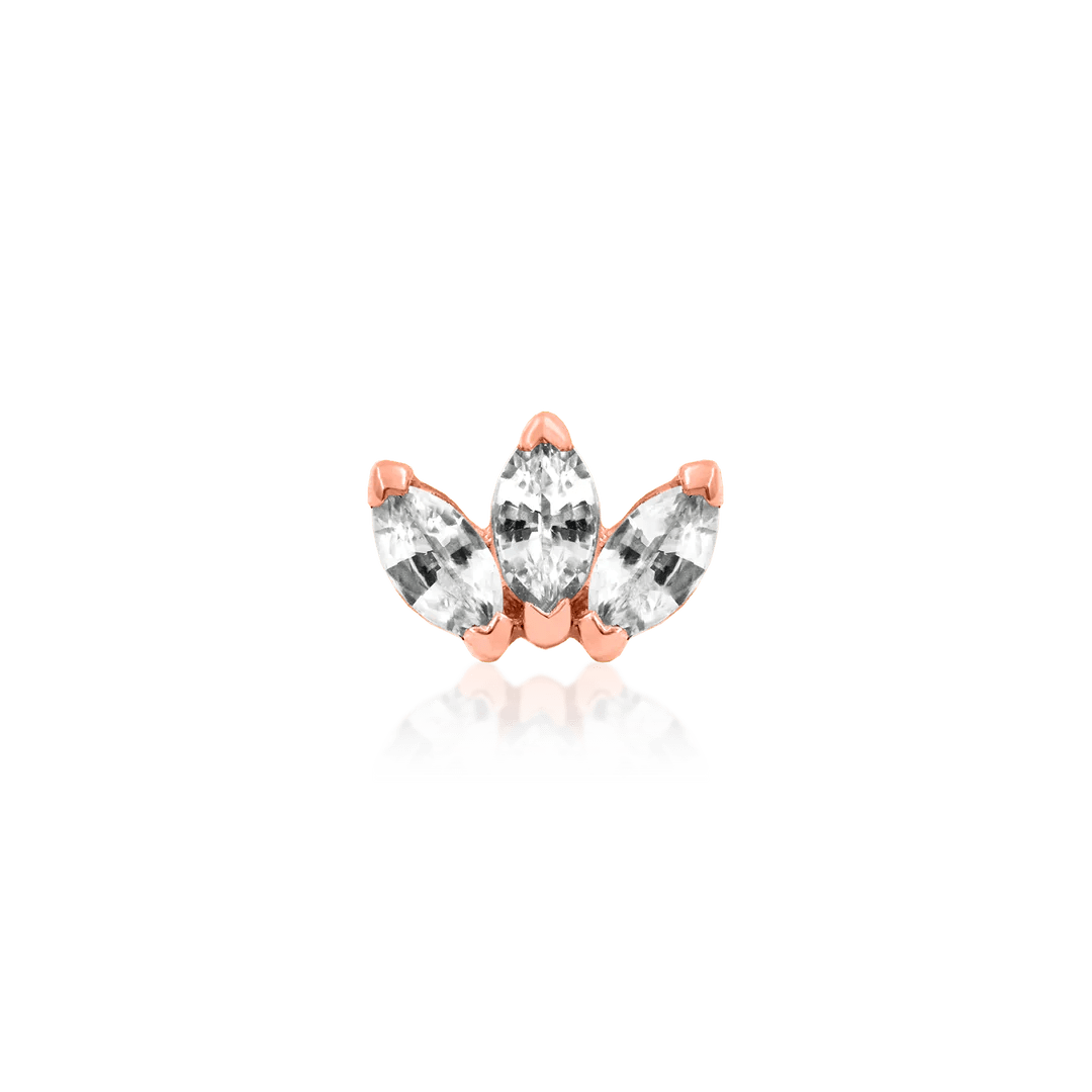 TRIPLE MARQUISE CZ-14K GOLD