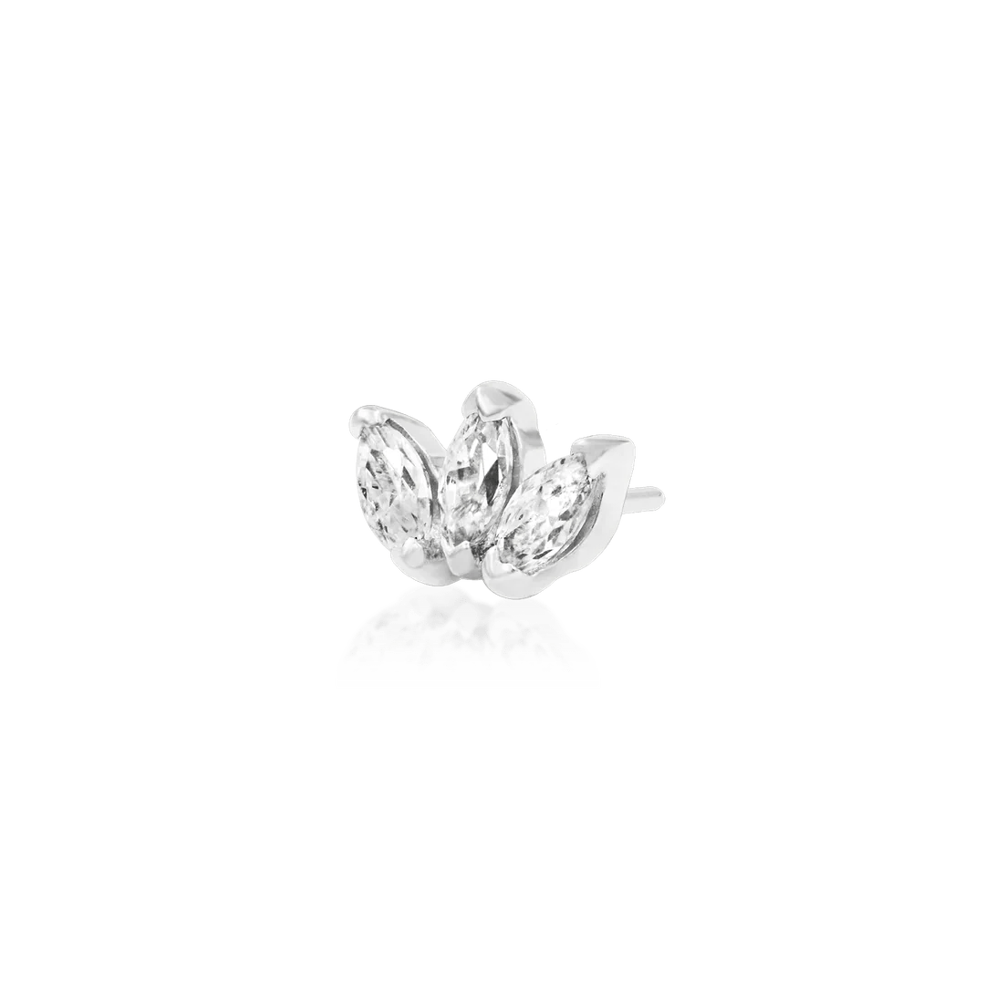 TRIPLE MARQUISE CZ-14K GOLD