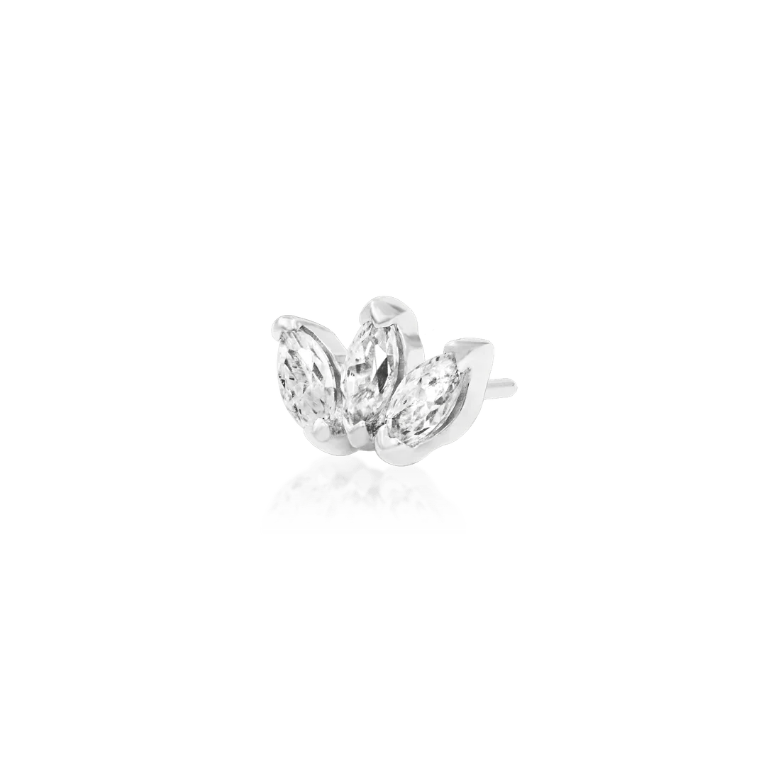 TRIPLE MARQUISE CZ-14K GOLD piercing-zone.com