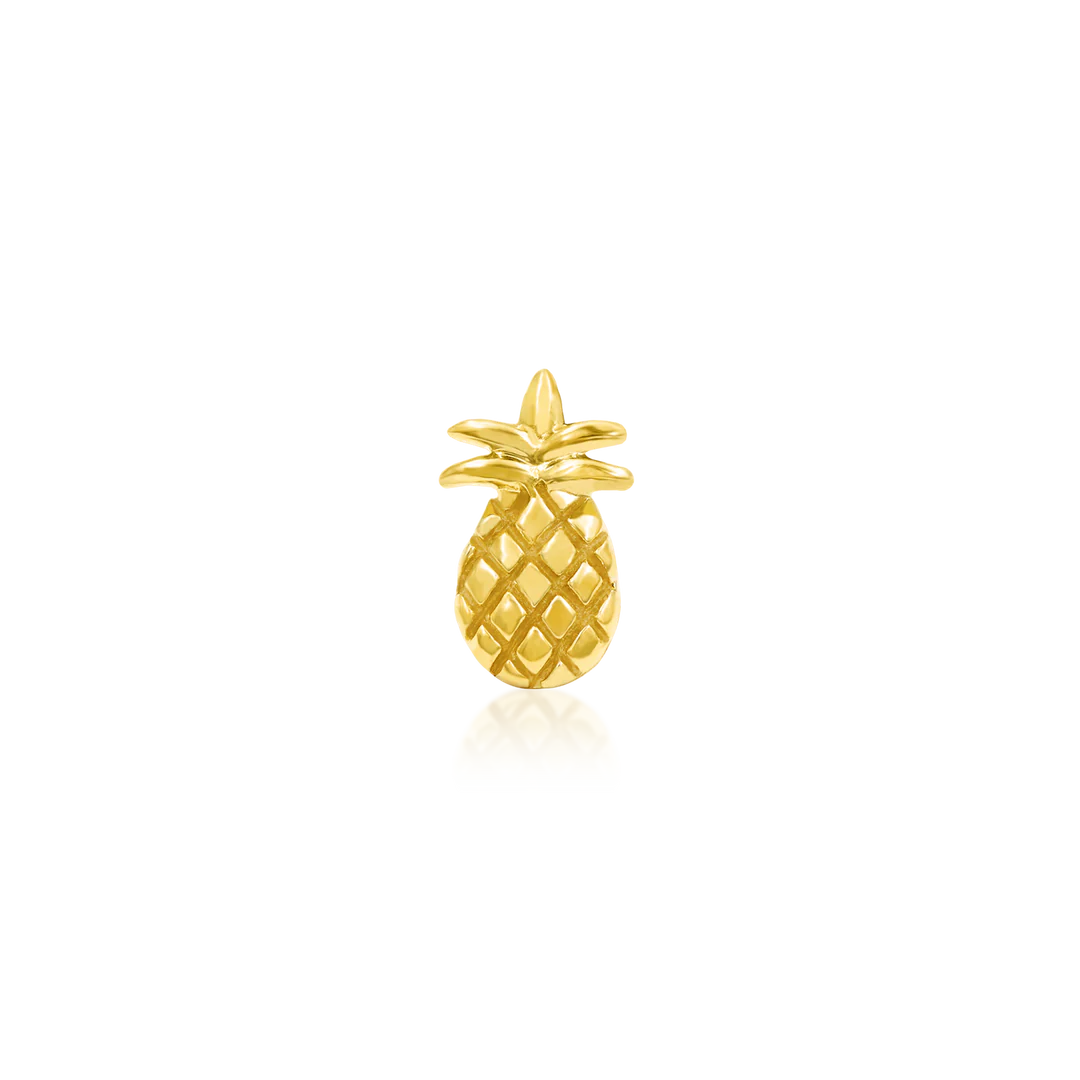 SOLID GOLD PINEAPPLE-14K GOLD piercing-zone.com