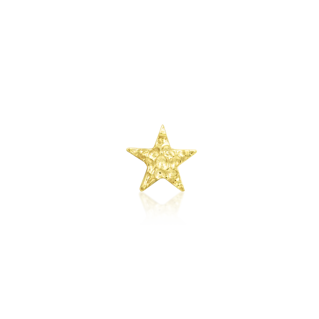 HAMMERED STAR-14K GOLD