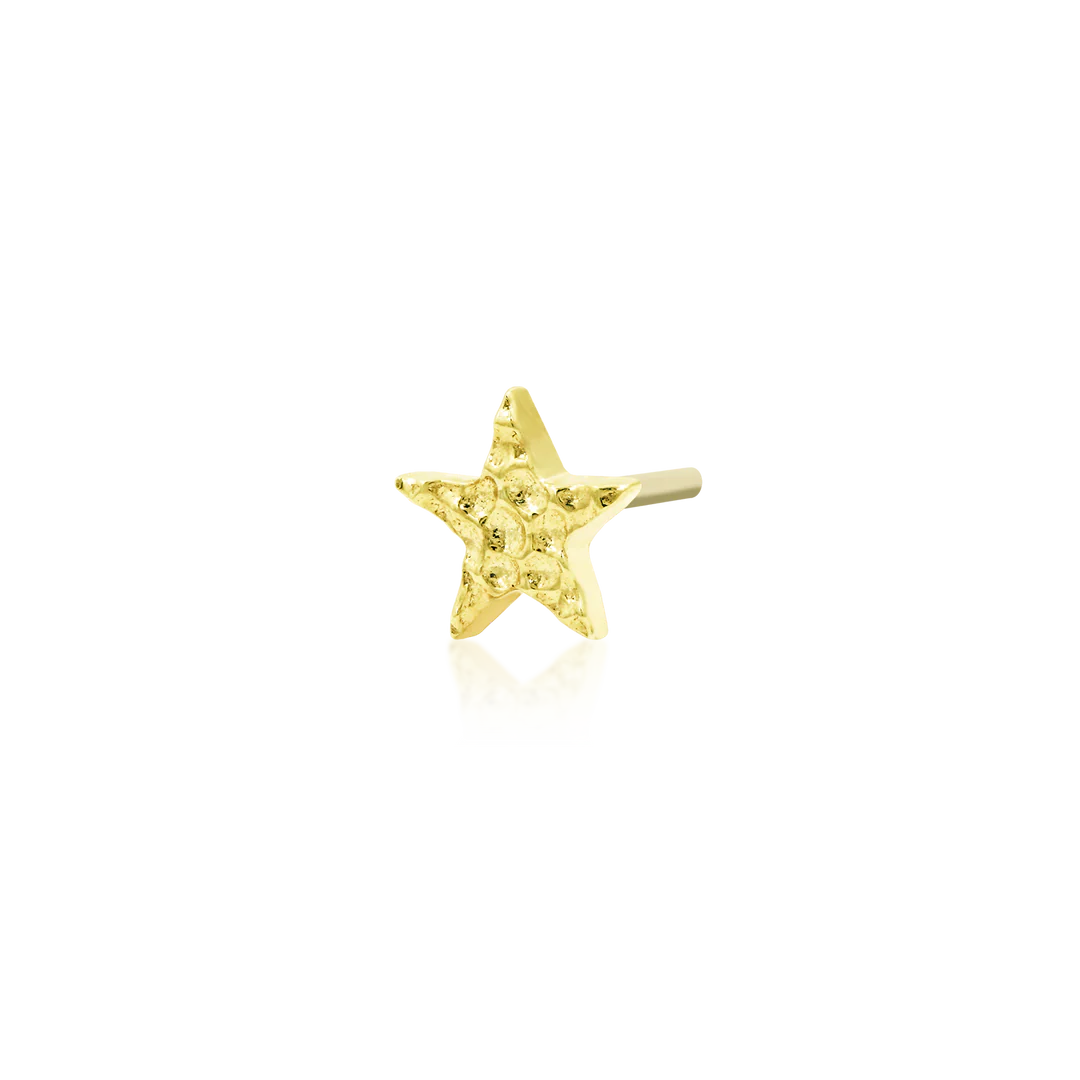 HAMMERED STAR-14K GOLD piercing-zone.com