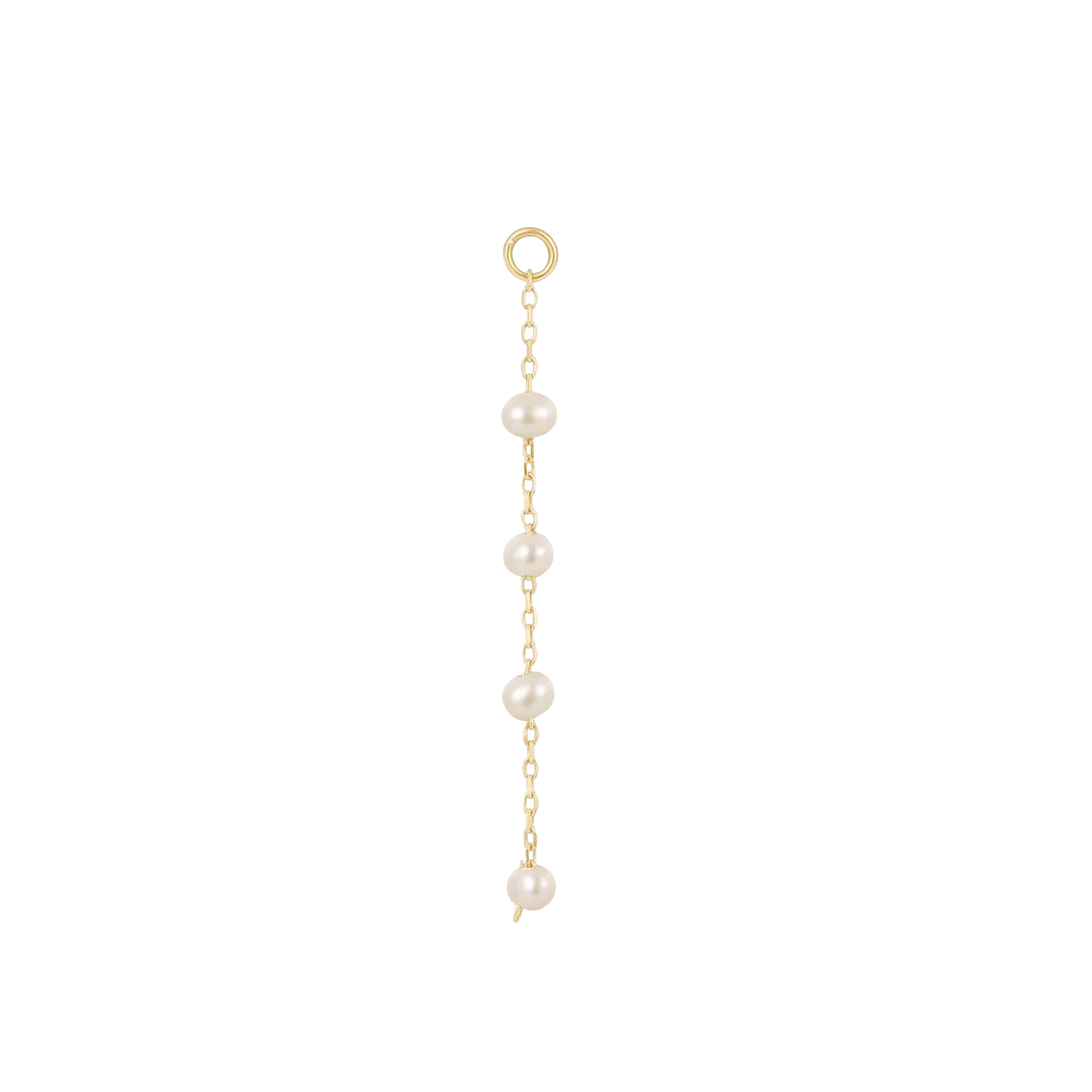 4 Bead Pearl Charm - Solid 14Kt Gold