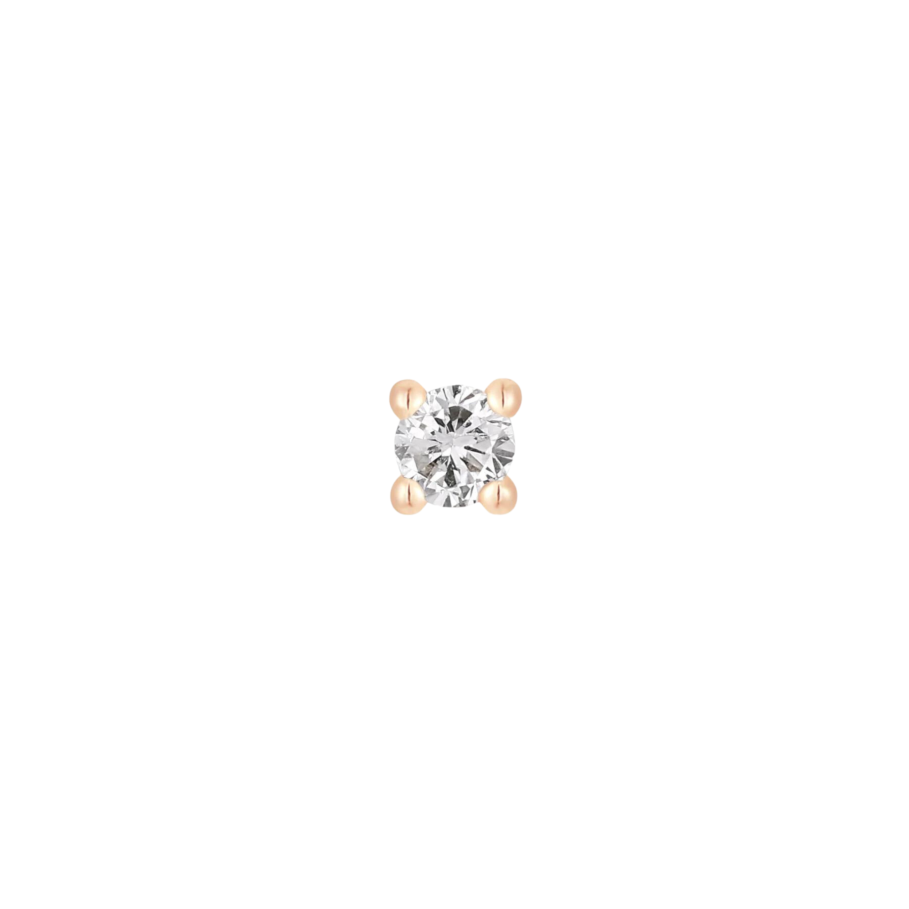 Genuine White Diamond Prong - Threadless End
