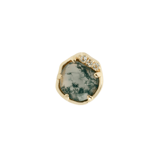 Vision – 14K Gold Moss Agate Threadless End