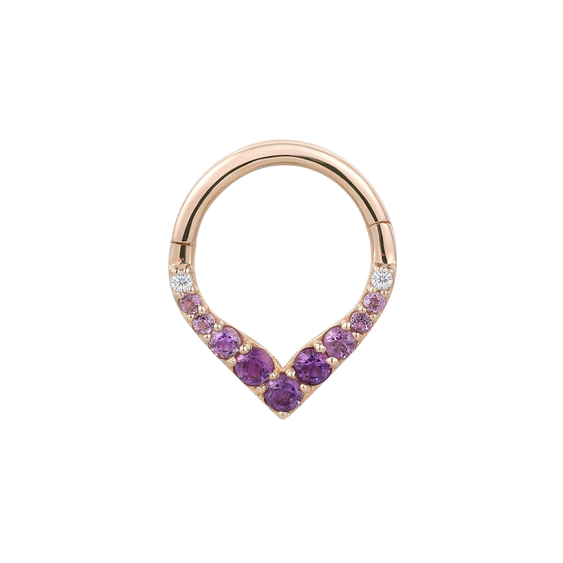 Rise + Shine - Amethyst Ombre - Solid 14Kt Gold Clicker