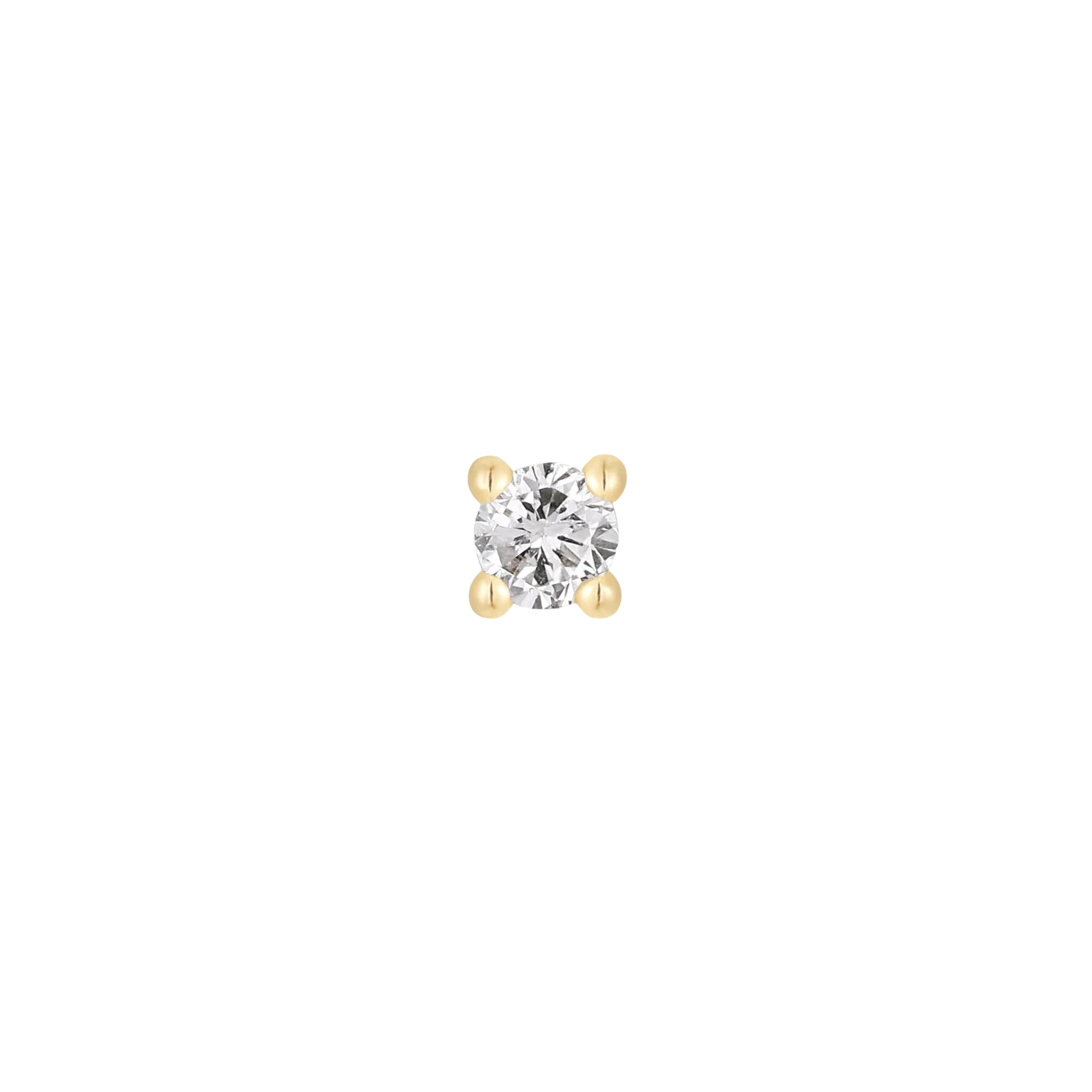 Genuine White Diamond Prong - Threadless End