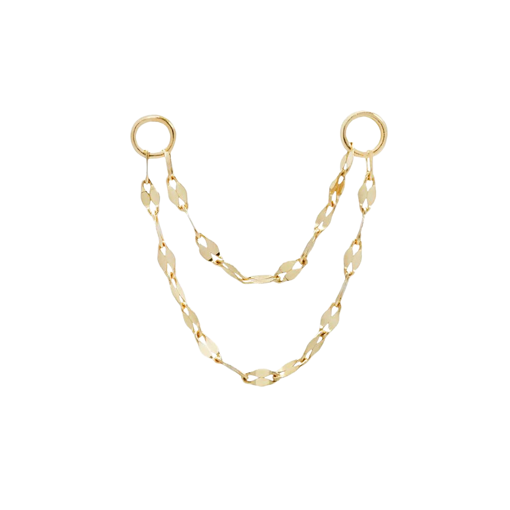 Double Tile Chain - Solid 14Kt Gold