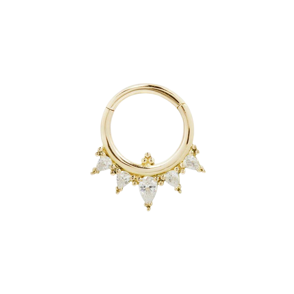 Taja - Cz - Solid 14Kt Gold Clicker