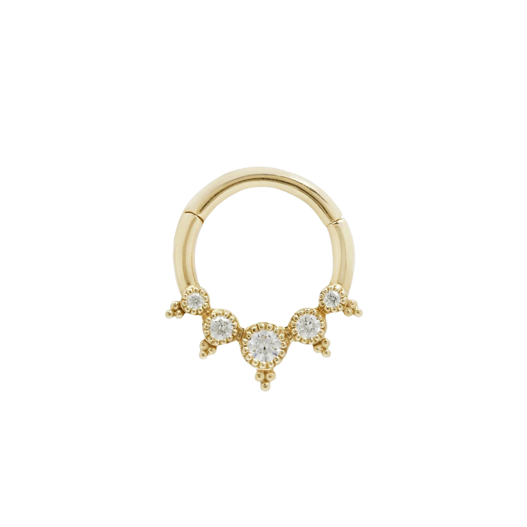 Simone - Cz - Solid 14Kt Gold Clicker