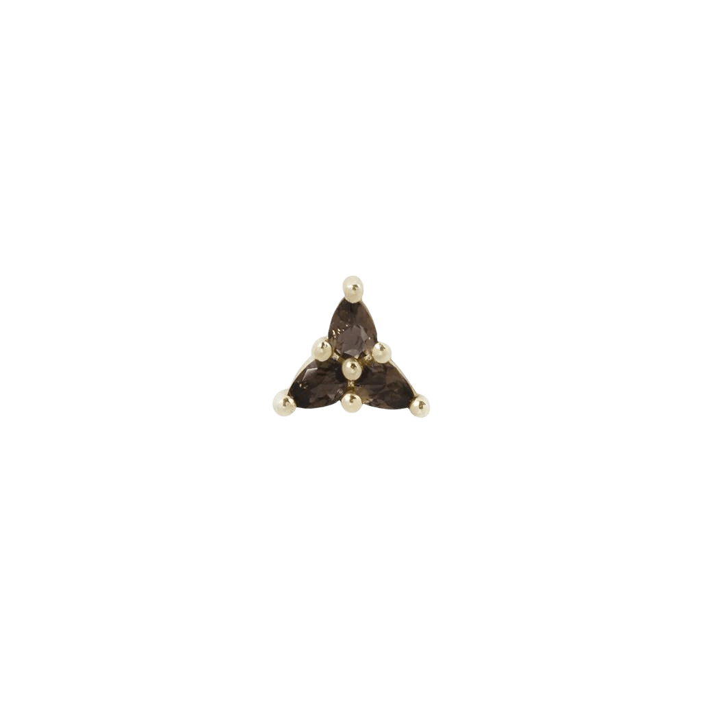 3 Little Pears - Smokey Quartz - Threadless End