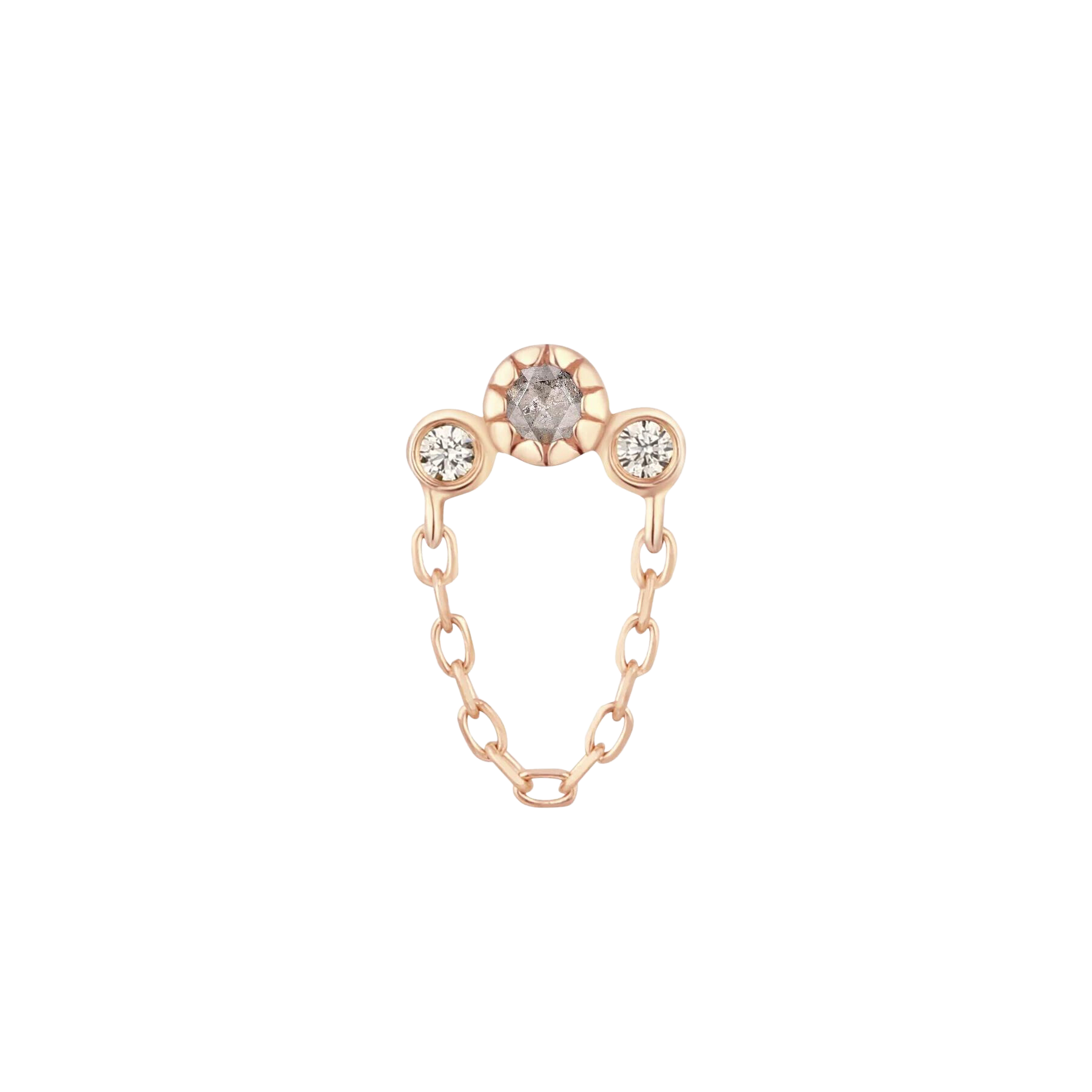 Halston - Grey Diamond + White Sapphire + Chain - Threadless End