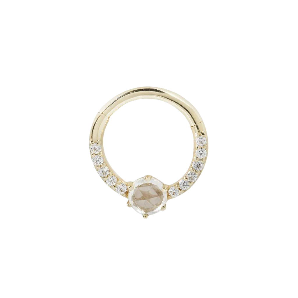 Tinsley - Cz + White Sapphire - Solid 14Kt Gold Clicker