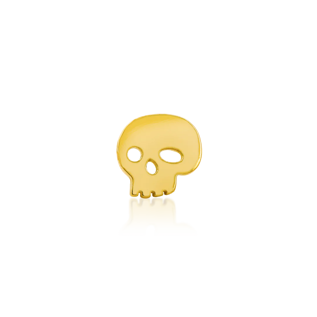 14K Gold Skull  - Threadless End